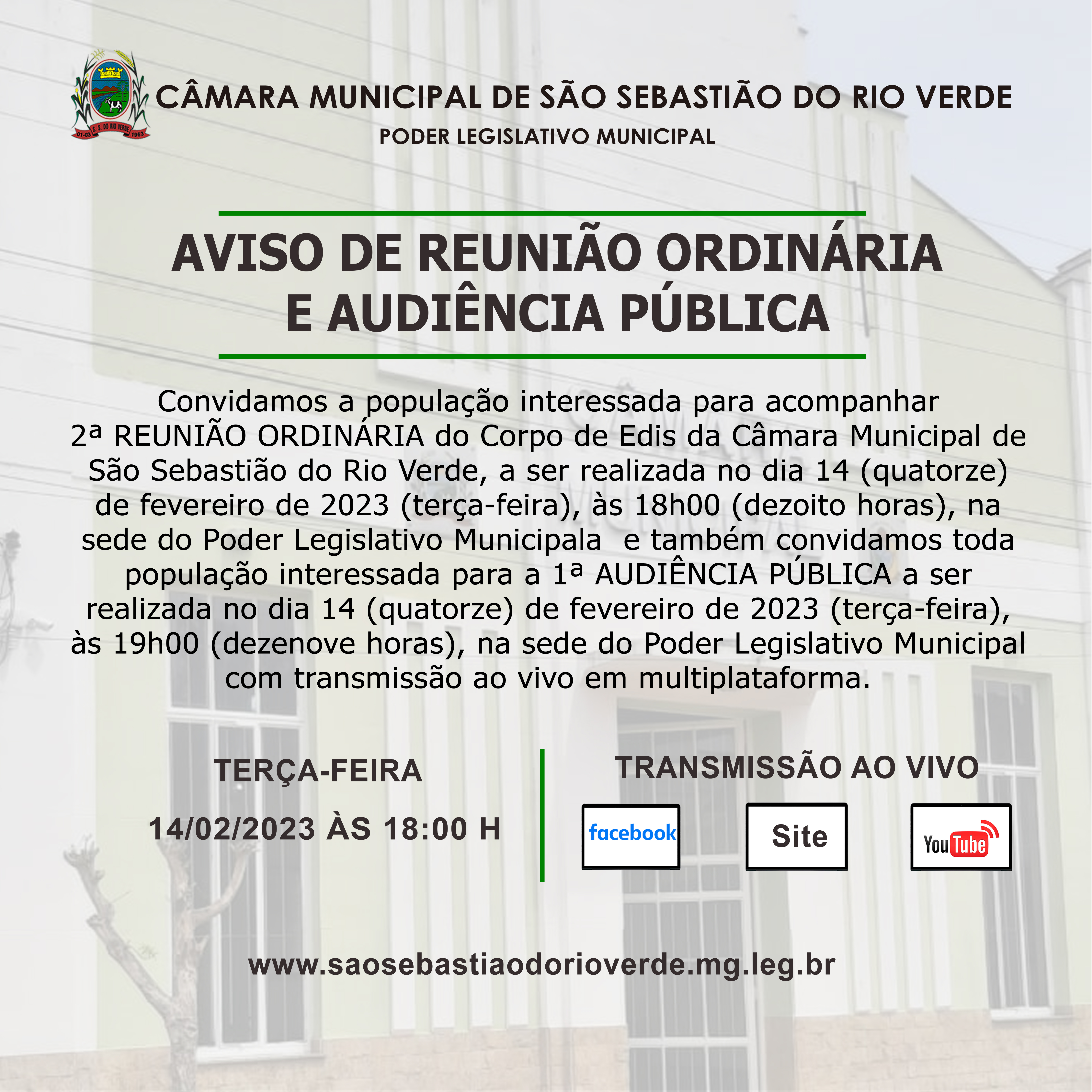 AVISO DE REUNIÃO E AUDIÊNCIA PÚBLICA